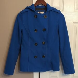 Blue Double-Breasted Peacoat Jacket